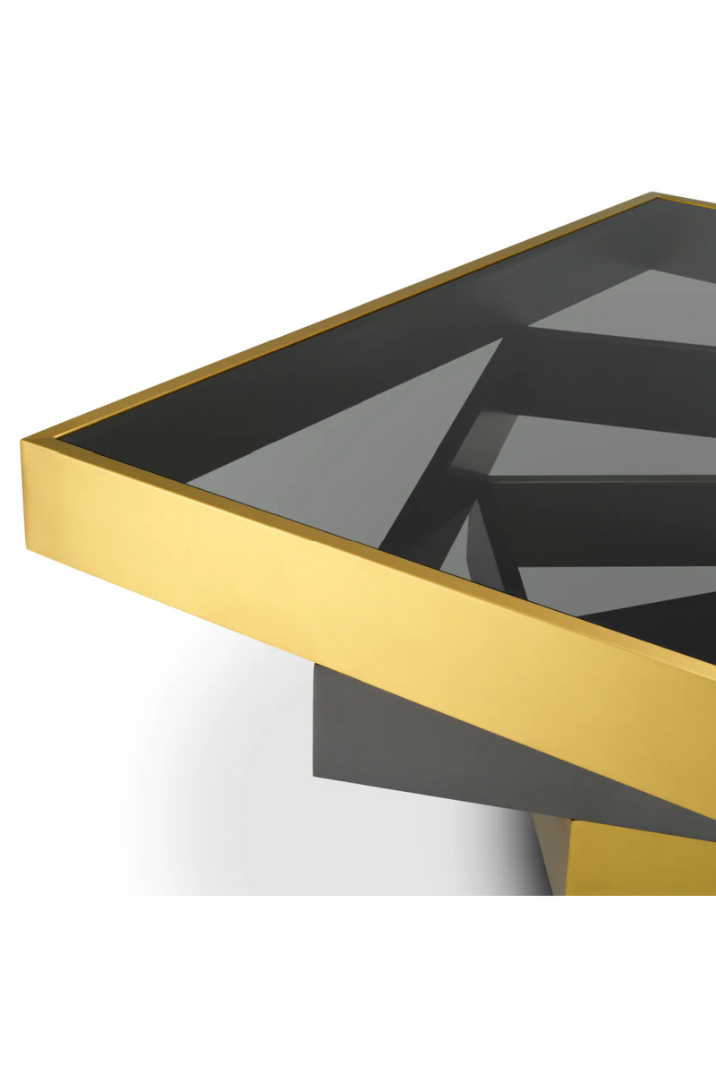 Table basse a niveaux en verre fume | Eichholtz Zamora | OROA.fr