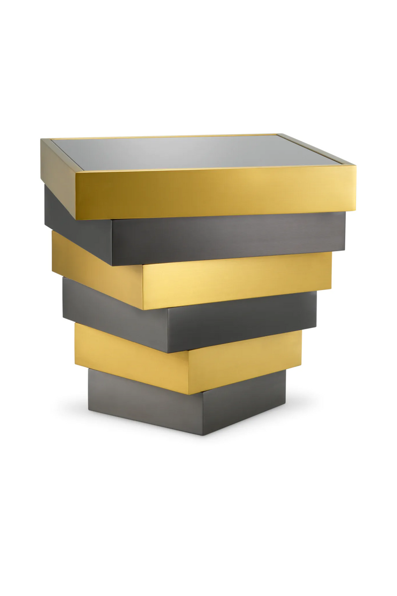 Table d appoint a niveaux en verre fume | Eichholtz Zamora | OROA.fr