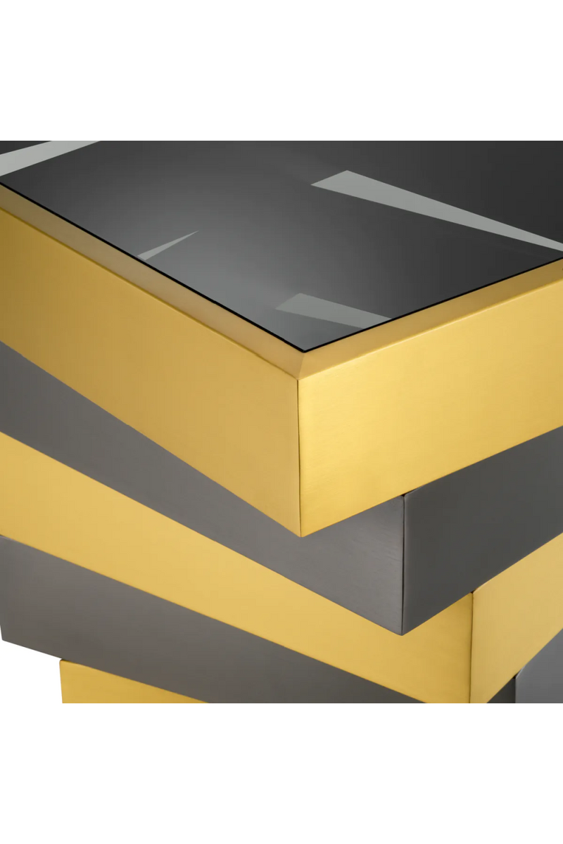 Table d appoint a niveaux en verre fume | Eichholtz Zamora | OROA.fr