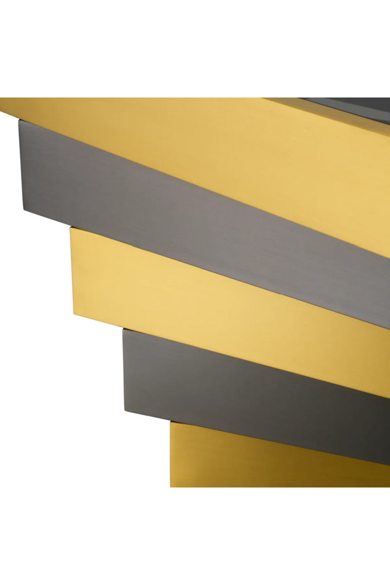 Table d appoint a niveaux en verre fume | Eichholtz Zamora | OROA.fr