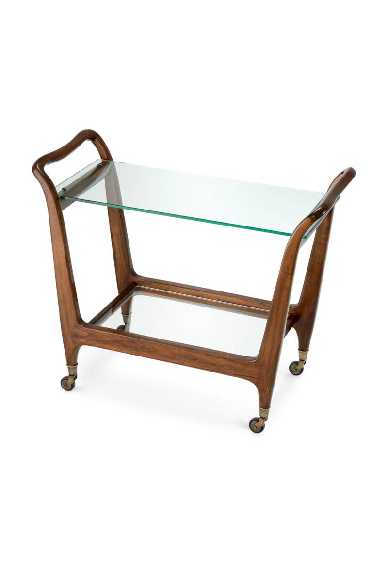 Chariot en verre a cadre en bois| Eichholtz Julianne | OROA.fr