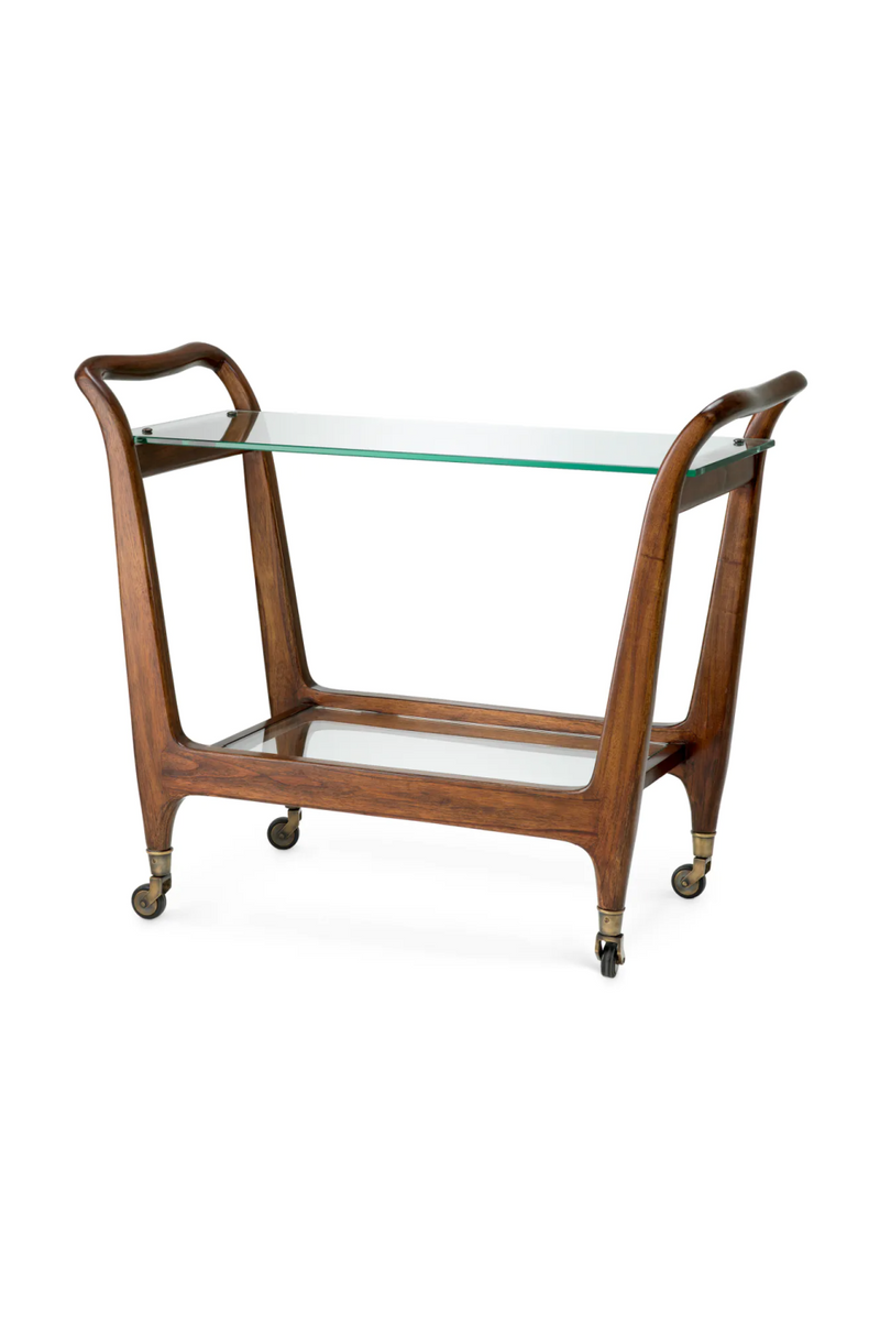 Chariot en verre a cadre en bois| Eichholtz Julianne | OROA.fr