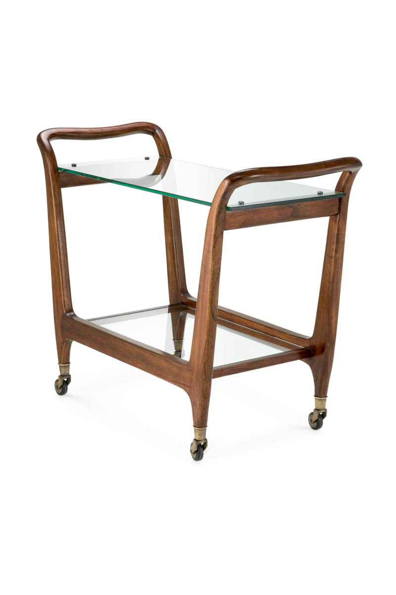 Chariot en verre a cadre en bois| Eichholtz Julianne | OROA.fr