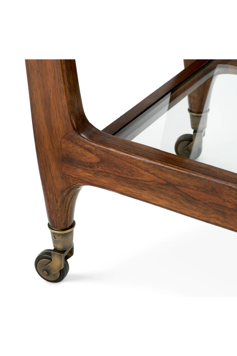 Chariot en verre a cadre en bois| Eichholtz Julianne | OROA.fr