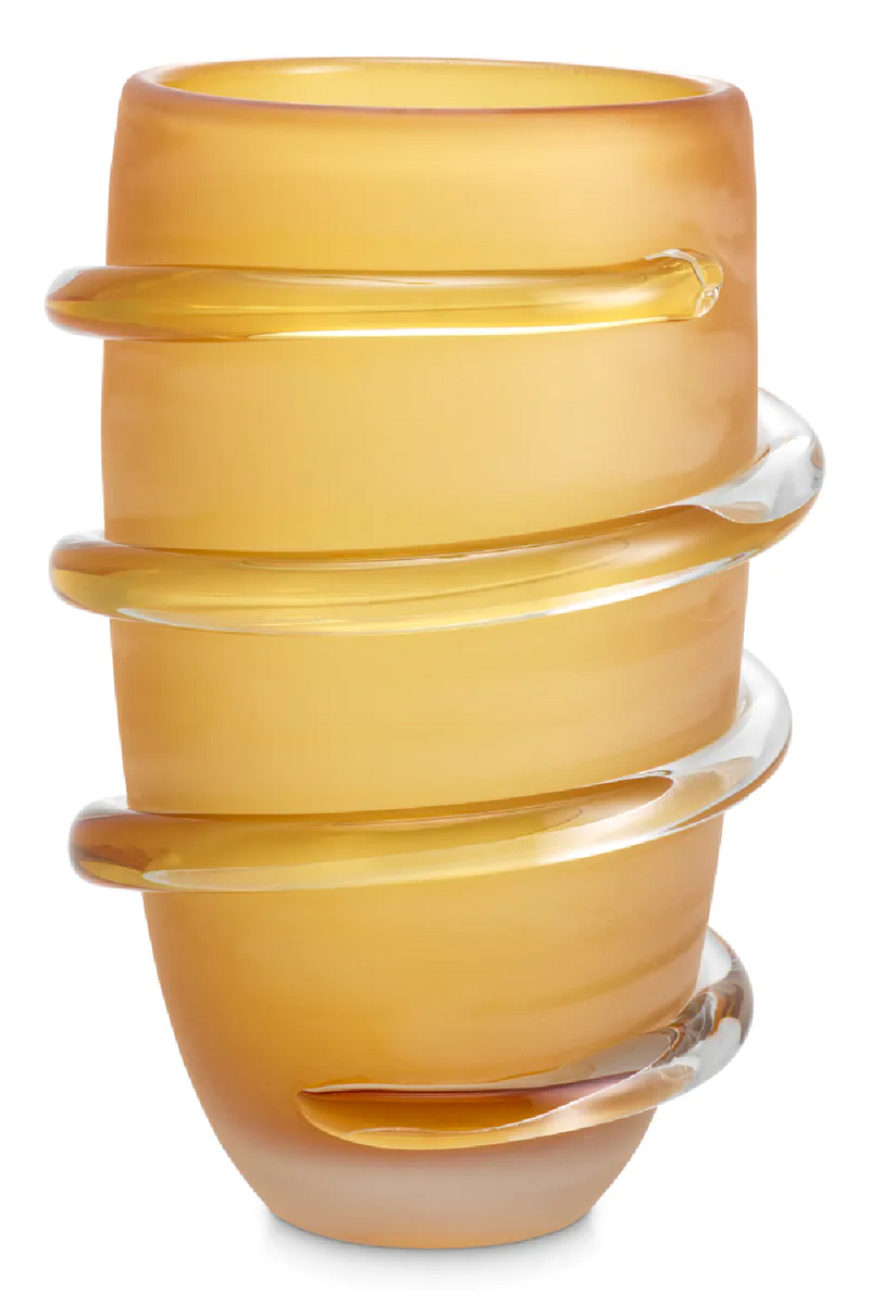 Vase en verre jaune givré | Eichholtz Eliano L | OROA.fr