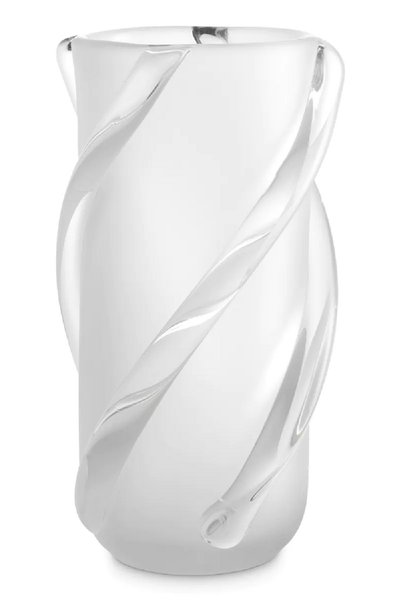 Vase en verre blanc givré | Eichholtz Celestino L | OROA.fr