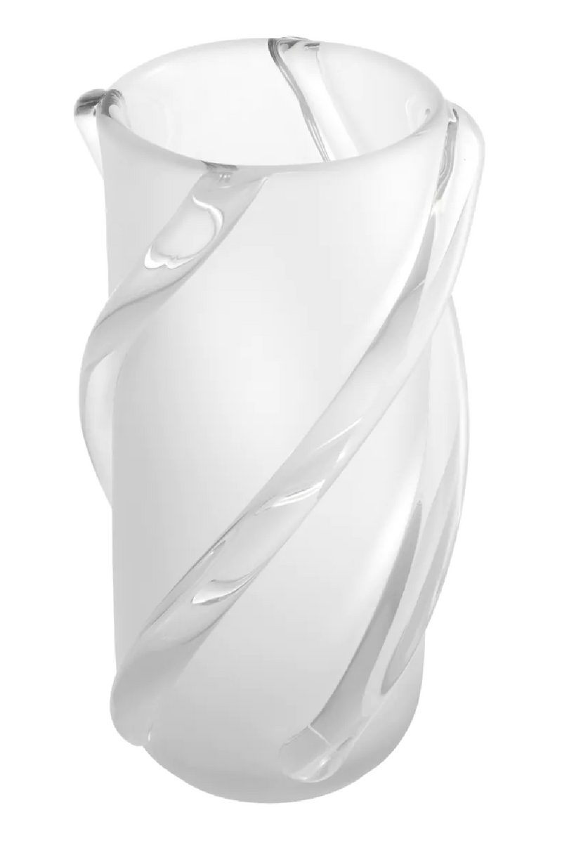 Vase en verre blanc givré | Eichholtz Celestino L | OROA.fr