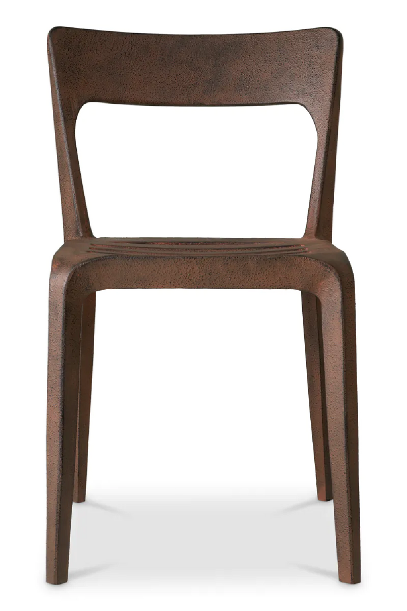 Chaise de salle a manger en aluminium oxyde | Eichholtz Quentin | OROA.fr