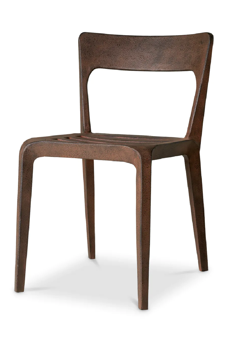 Chaise de salle a manger en aluminium oxyde | Eichholtz Quentin | OROA.fr