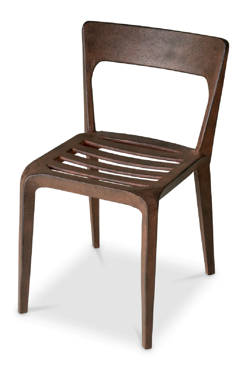 Chaise de salle a manger en aluminium oxyde | Eichholtz Quentin | OROA.fr