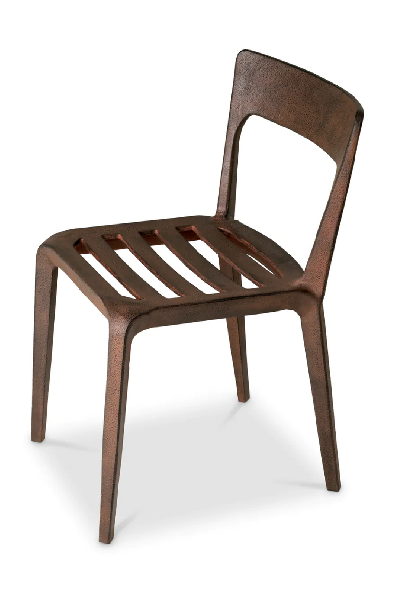 Chaise de salle a manger en aluminium oxyde | Eichholtz Quentin | OROA.fr