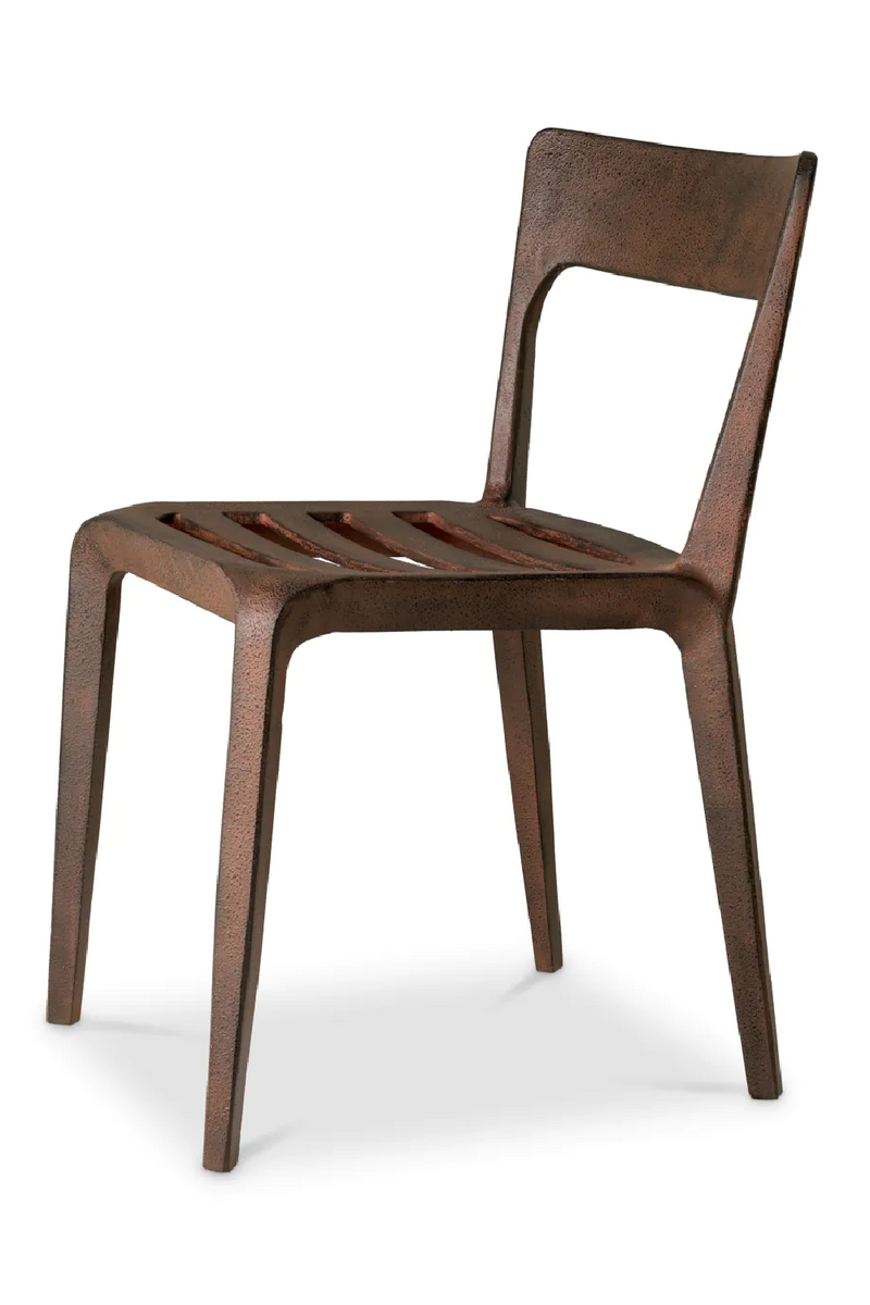 Chaise de salle a manger en aluminium oxyde | Eichholtz Quentin | OROA.fr