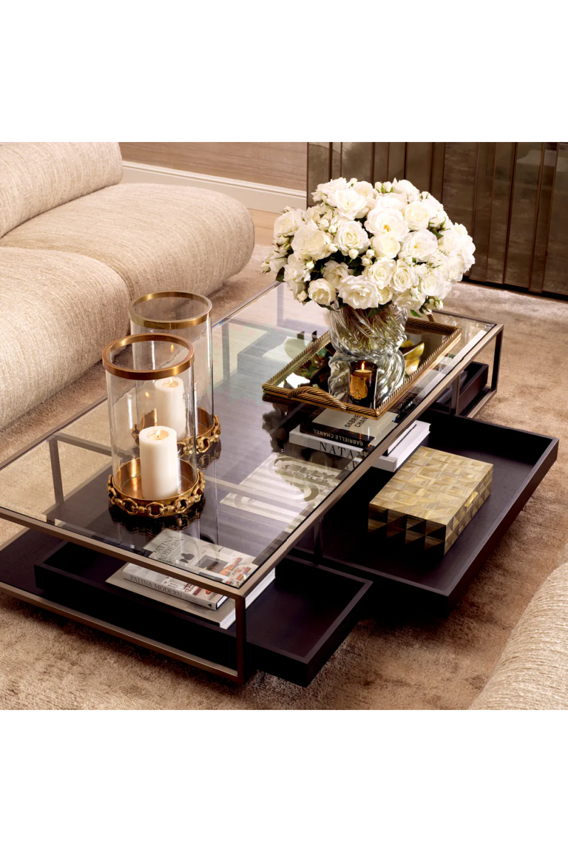 Table basse a tiroirs sur roulettes | Eichholtz Roxton | OROA.fr