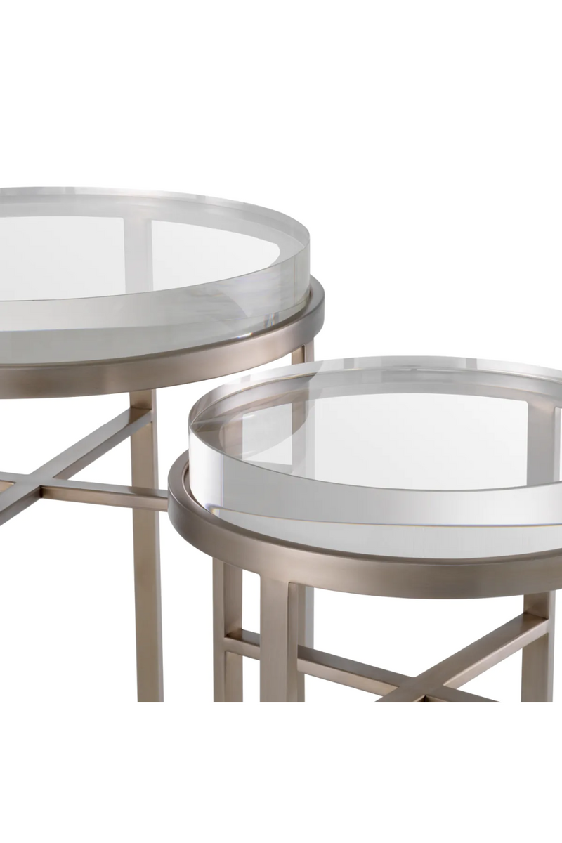 Ensemble de tables d'appoint en verre transparent (2) | Eichholtz Hoxton | OROA.fr