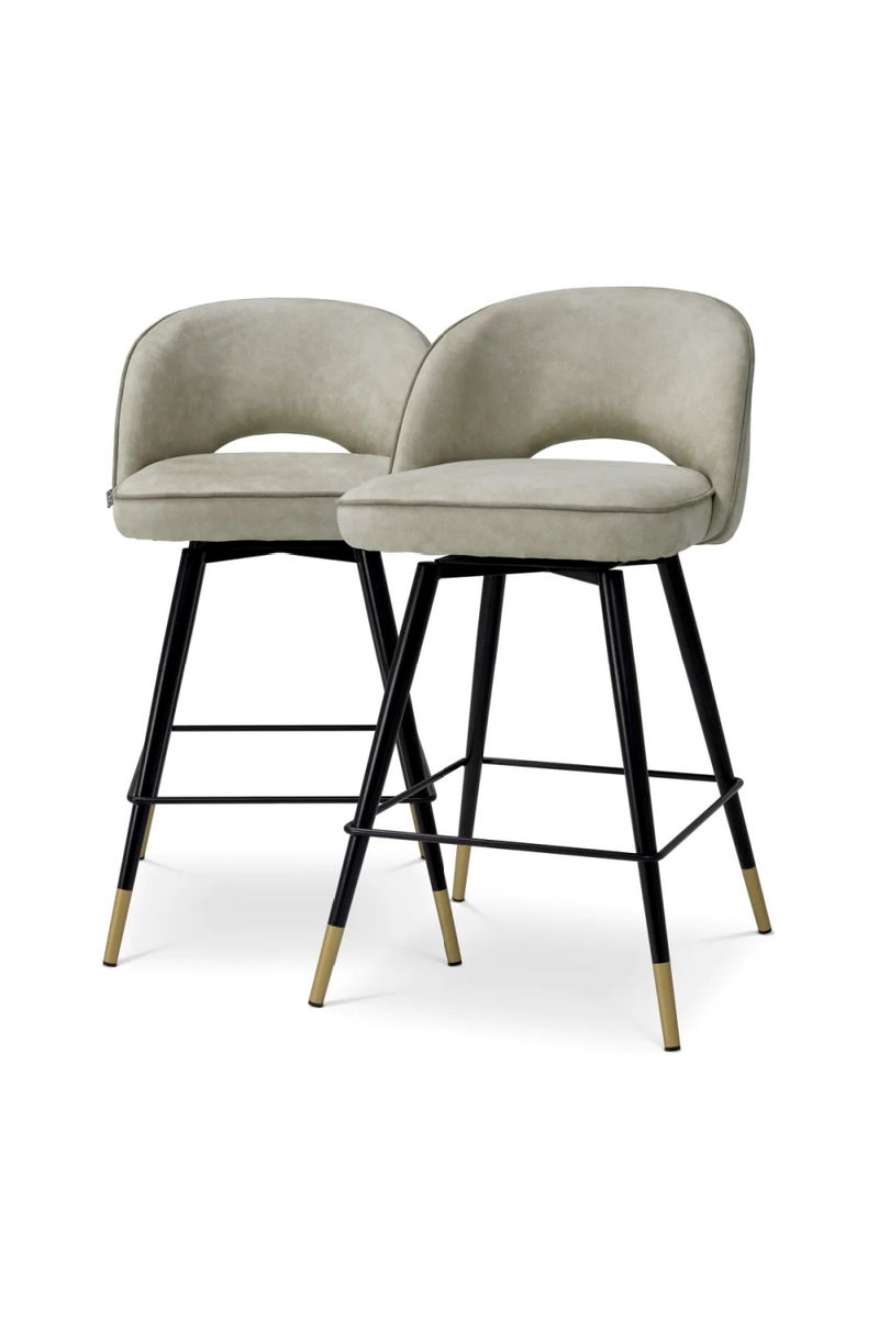 Tabourets de comptoir gris (lot de 2) | Eichholtz Cliff | OROA.fr
