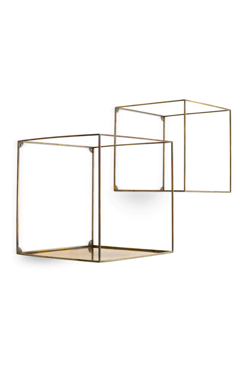 Racks muraux carres en laiton vintage (2) | Eichholtz Deco | OROA.fr