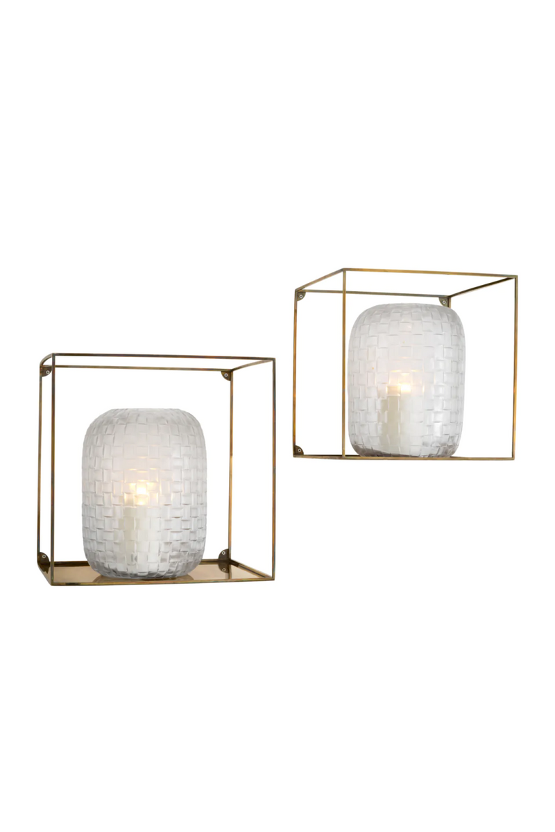 Racks muraux carres en laiton vintage (2) | Eichholtz Deco | OROA.fr