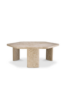 Table basse hexagonale en travertin | Eichholtz Zenitho | OROA.fr