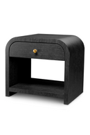 Table de nuit en chêne charbon à 1 tiroir | Eichholtz Rhodes | OROA.fr