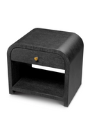 Table de nuit en chêne charbon à 1 tiroir | Eichholtz Rhodes | OROA.fr