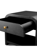 Table de nuit en chêne charbon à 1 tiroir | Eichholtz Rhodes | OROA.fr