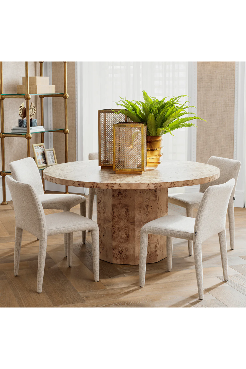 Table de salle a manger ronde en loupe de mappa | Eichholtz Kingsgrove | OROA.fr