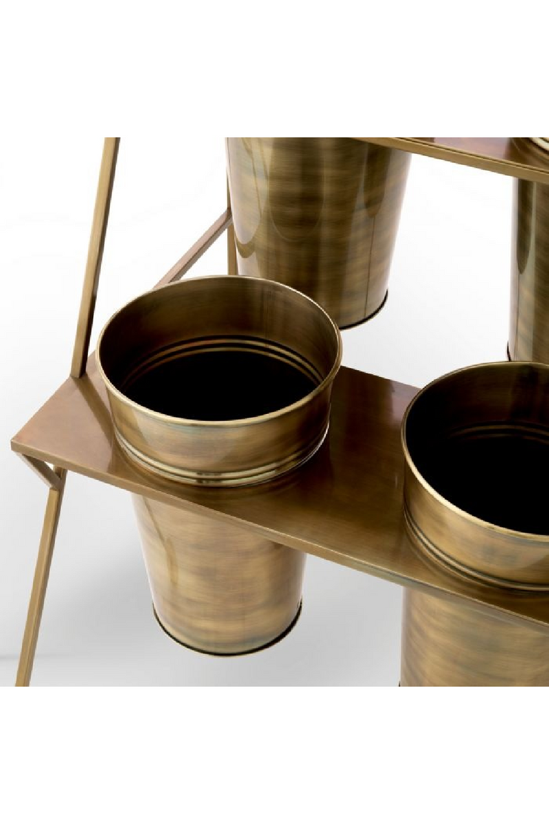 Étagère De Présentation A 6 Seaux En Laiton Vintage | Eichholtz Maison des Fleurs | OROA.fr