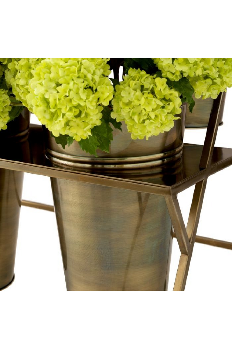 Étagère De Présentation A 6 Seaux En Laiton Vintage | Eichholtz Maison des Fleurs | OROA.fr