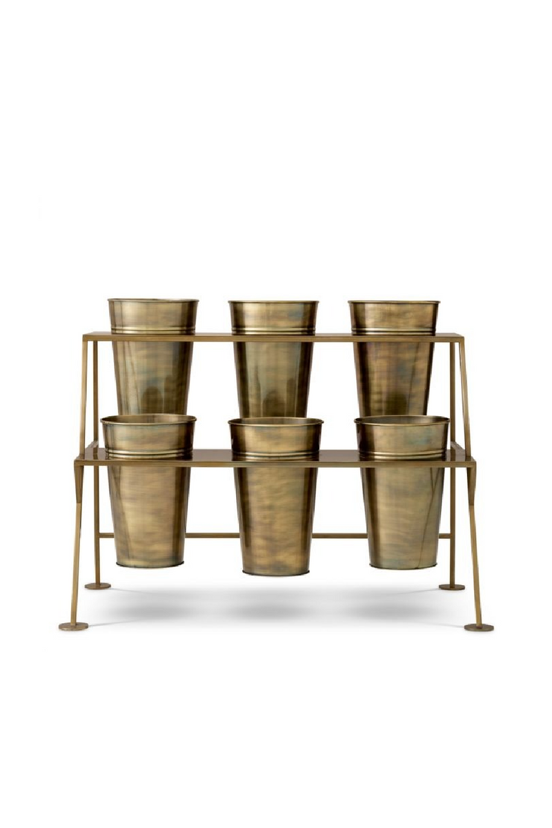 Étagère De Présentation A 6 Seaux En Laiton Vintage | Eichholtz Maison des Fleurs | OROA.fr