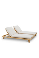 Chaise longue double d'exterieur en teck | Eichholtz Weston | OROA.fr