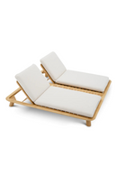 Chaise longue double d'exterieur en teck | Eichholtz Weston | OROA.fr