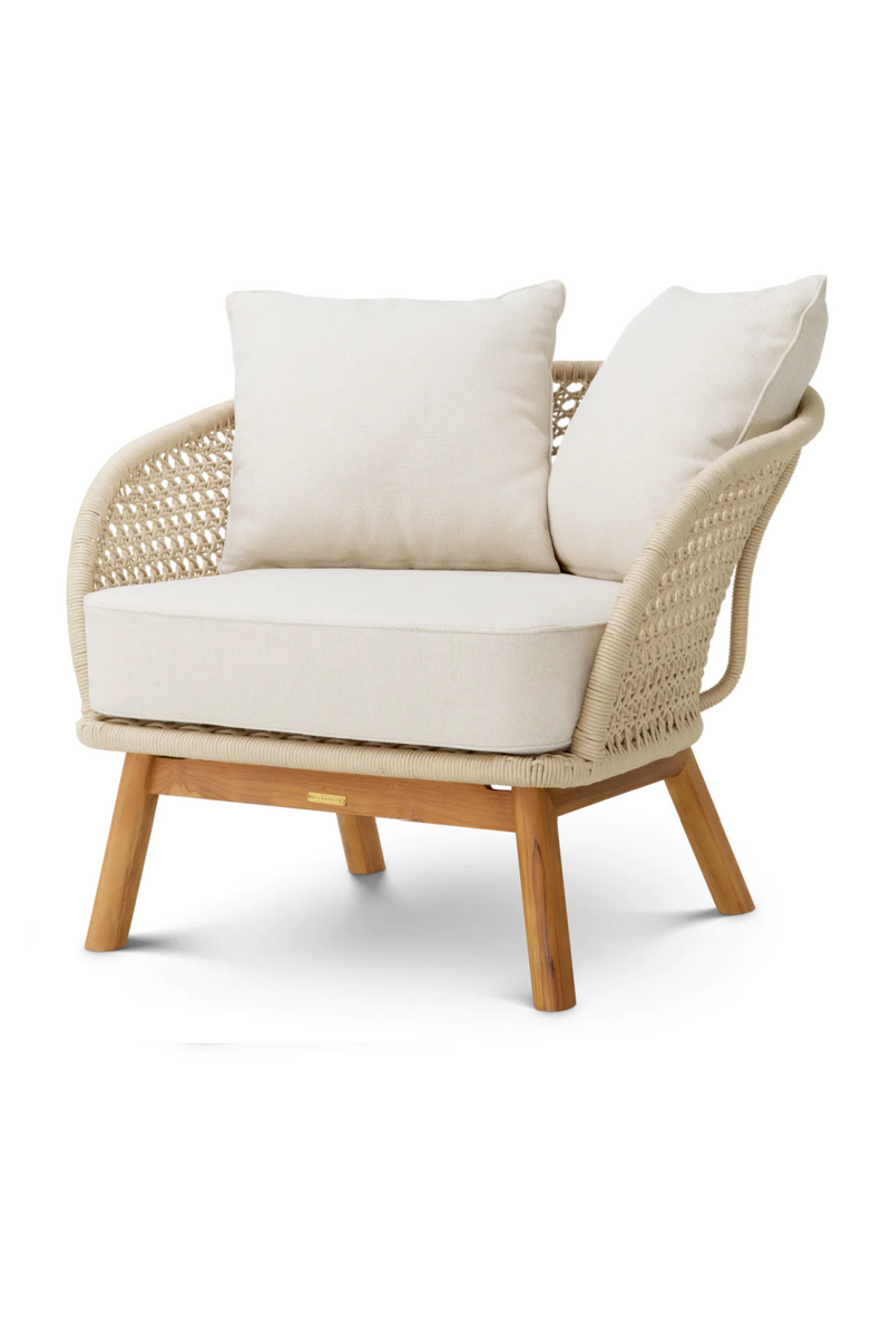 Fauteuil Lounge D’extérieur en Corde Couleur Crème | Eichholtz Trinity | OROA.fr