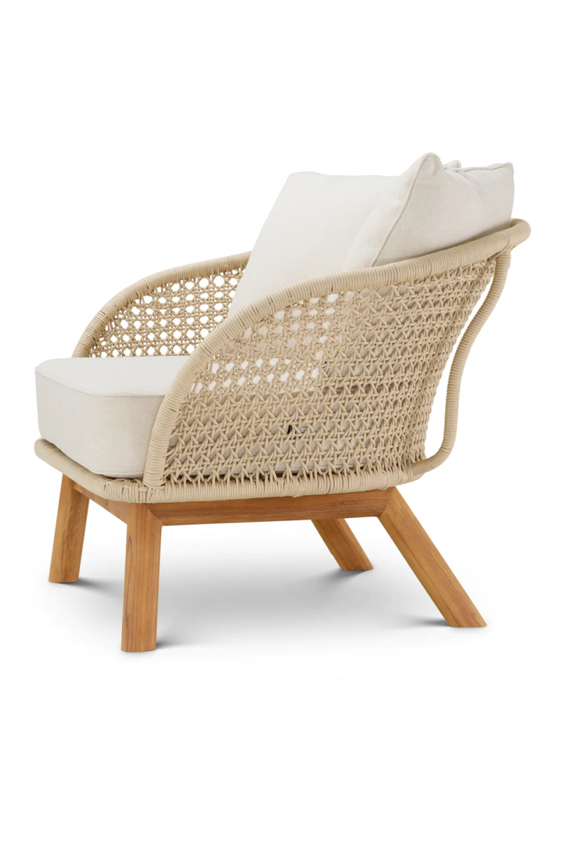 Fauteuil Lounge D’extérieur en Corde Couleur Crème | Eichholtz Trinity | OROA.fr