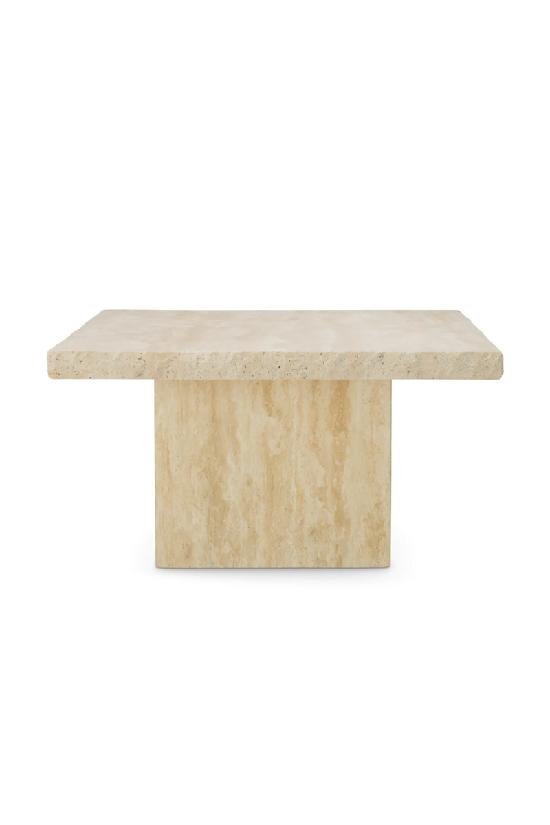 Table basse en travertin carré | Eichholtz Villeroy | OROA.fr