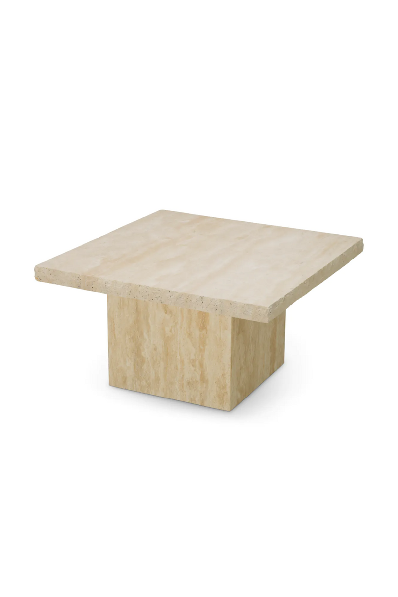 Table basse en travertin carré | Eichholtz Villeroy | OROA.fr