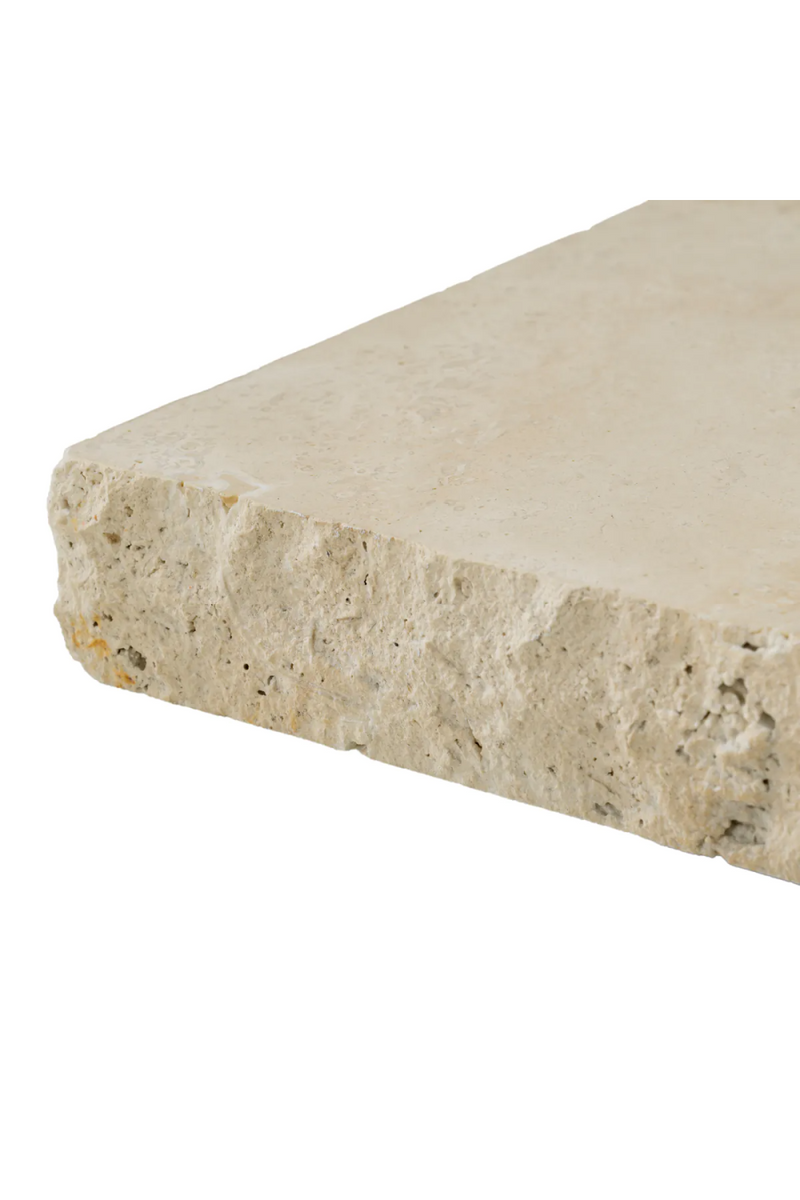 Table basse en travertin carré | Eichholtz Villeroy | OROA.fr