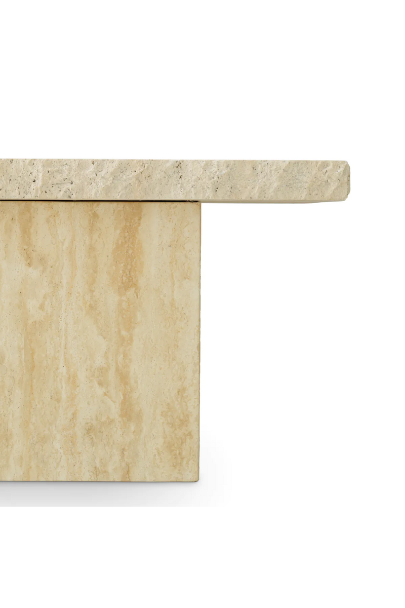 Table basse en travertin carré | Eichholtz Villeroy | OROA.fr