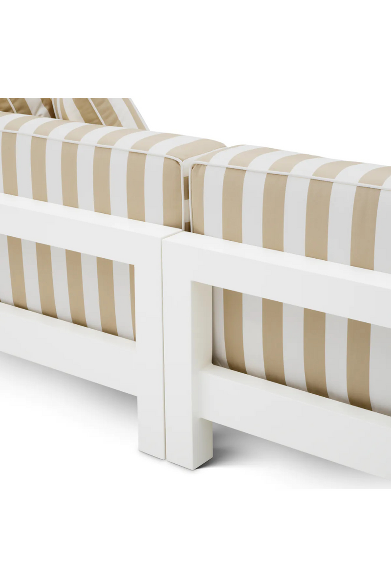 Canape d'exterieur a rayures beige | Eichholtz Cap-Antibes | OROA.fr