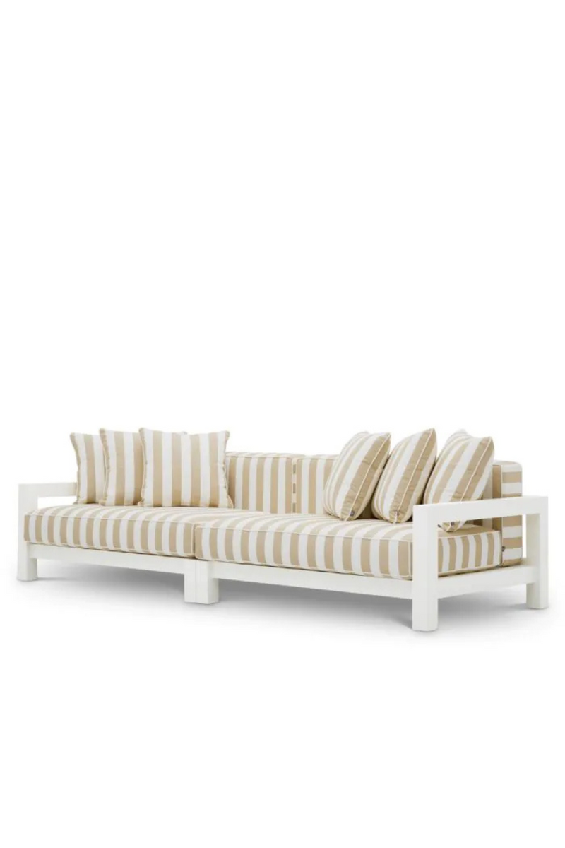 Canape d'exterieur a rayures beige | Eichholtz Cap-Antibes | OROA.fr