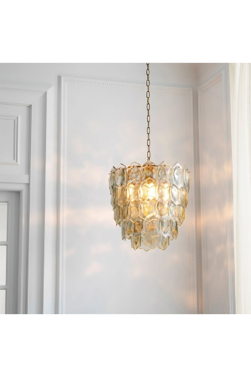 Lustre A Etages En Verre Fait Main | Eichholtz Elias | OROA.fr