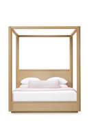 Lit avec baldaquin en placage de chêne naturel | Eichholtz Tribeca | Meubleluxe.fr