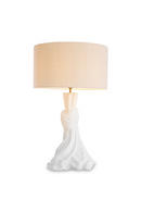 Lampe de table en laiton blanc vintage | Eichholtz Banyan | OROA.fr