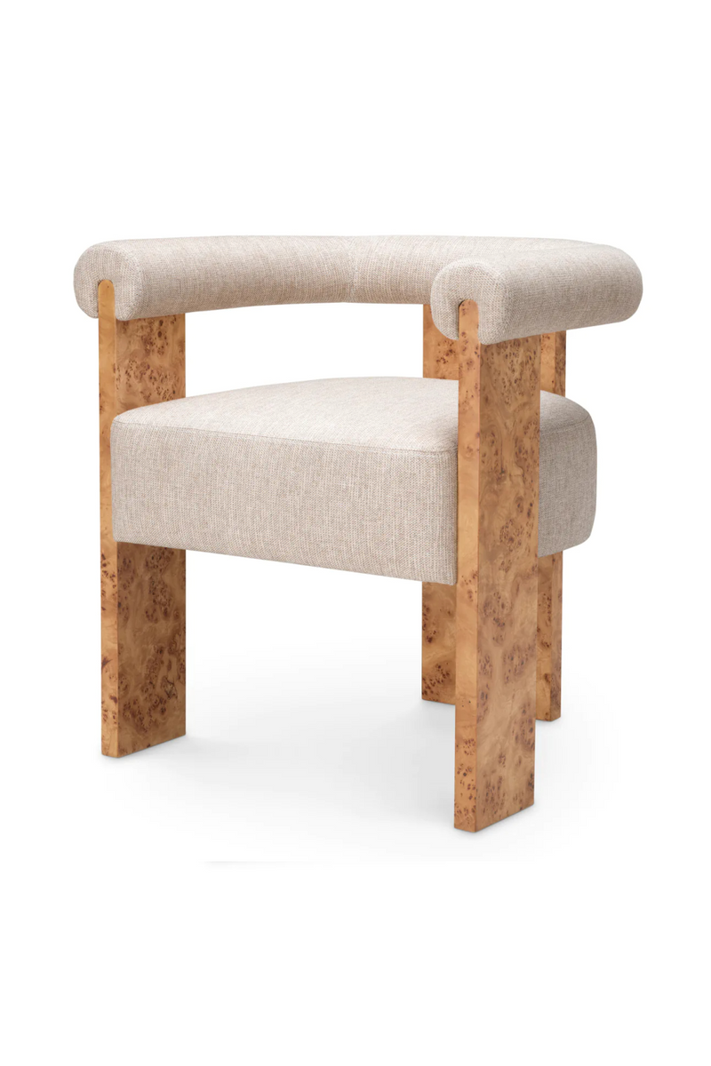 Chaise de Salle à Manger Courbée en Ronce de Noyer Mappa | Eichholtz Percy | OROA.fr