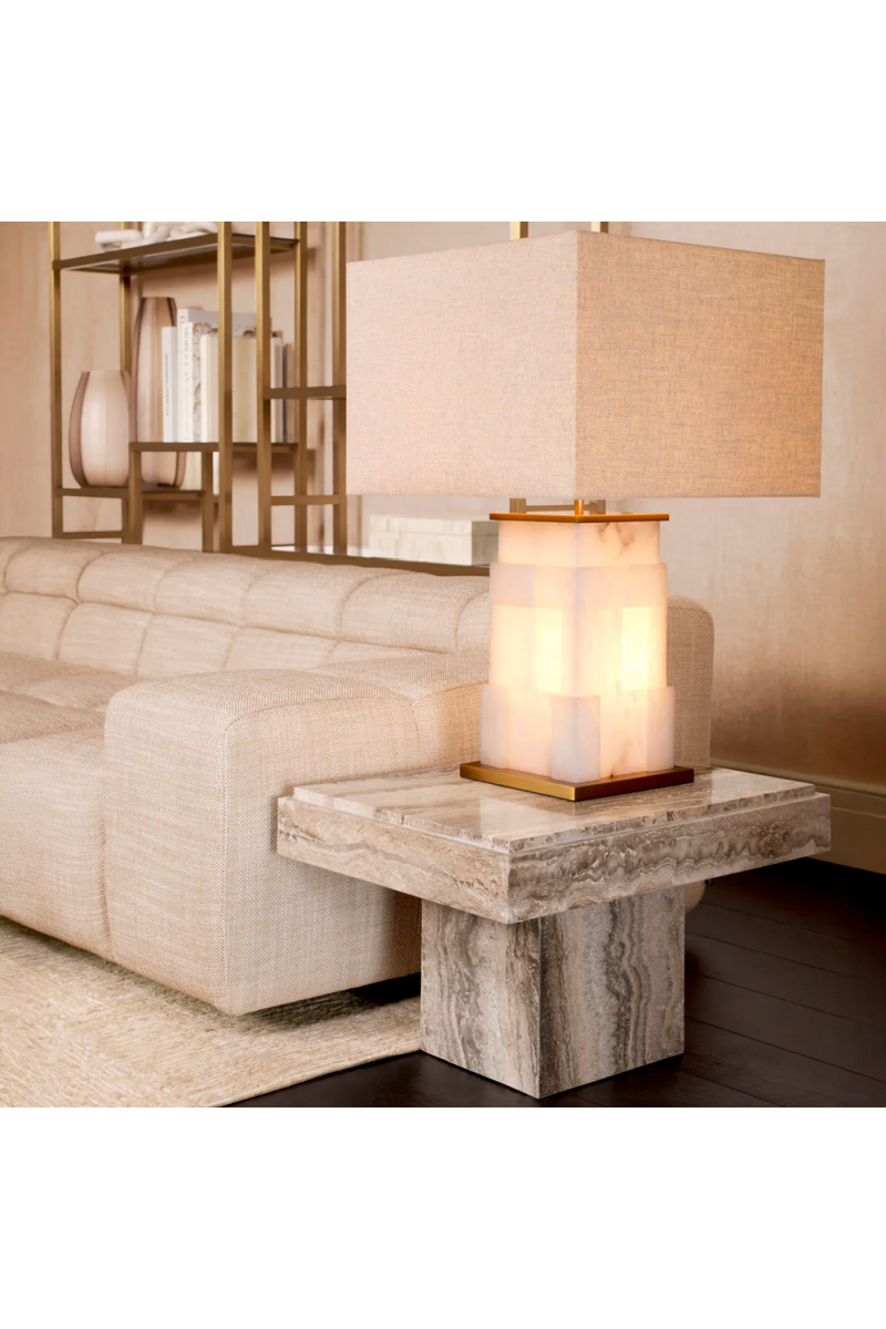 Lampe de table avec base en albâtre | Eichholtz Fabiano | OROA.fr