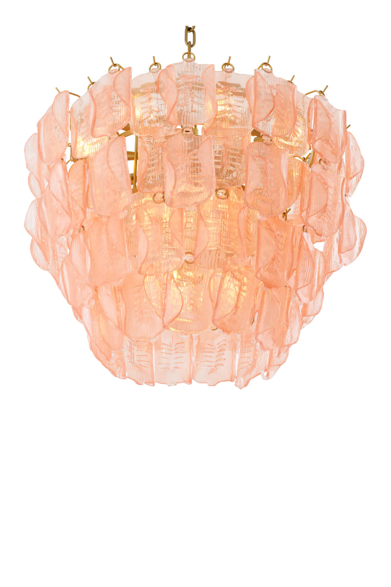 Lustre à étages en verre fait main | Eichholtz Solange | OROA.fr