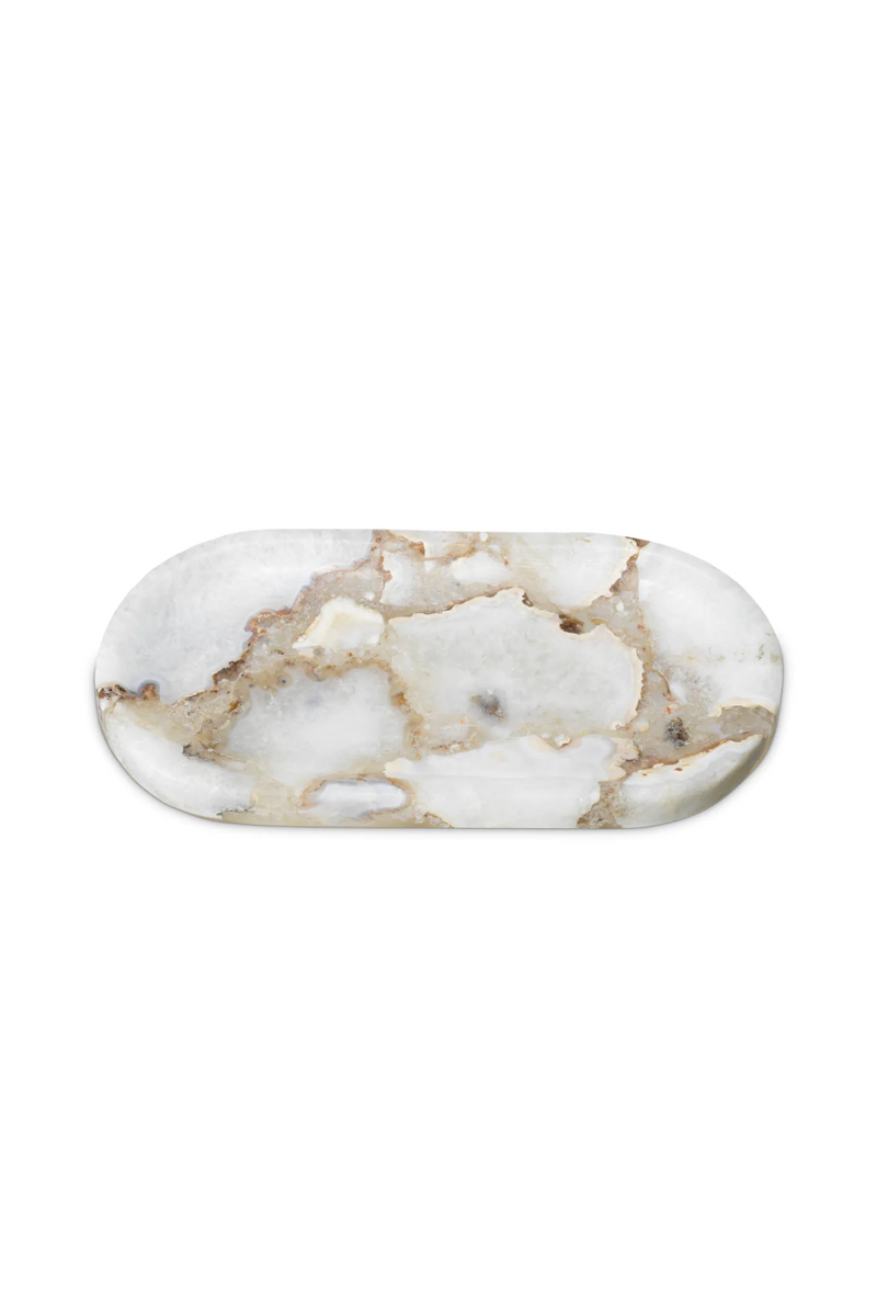 Plateau Ovale en Agate | Eichholtz Sonora | OROA.fr