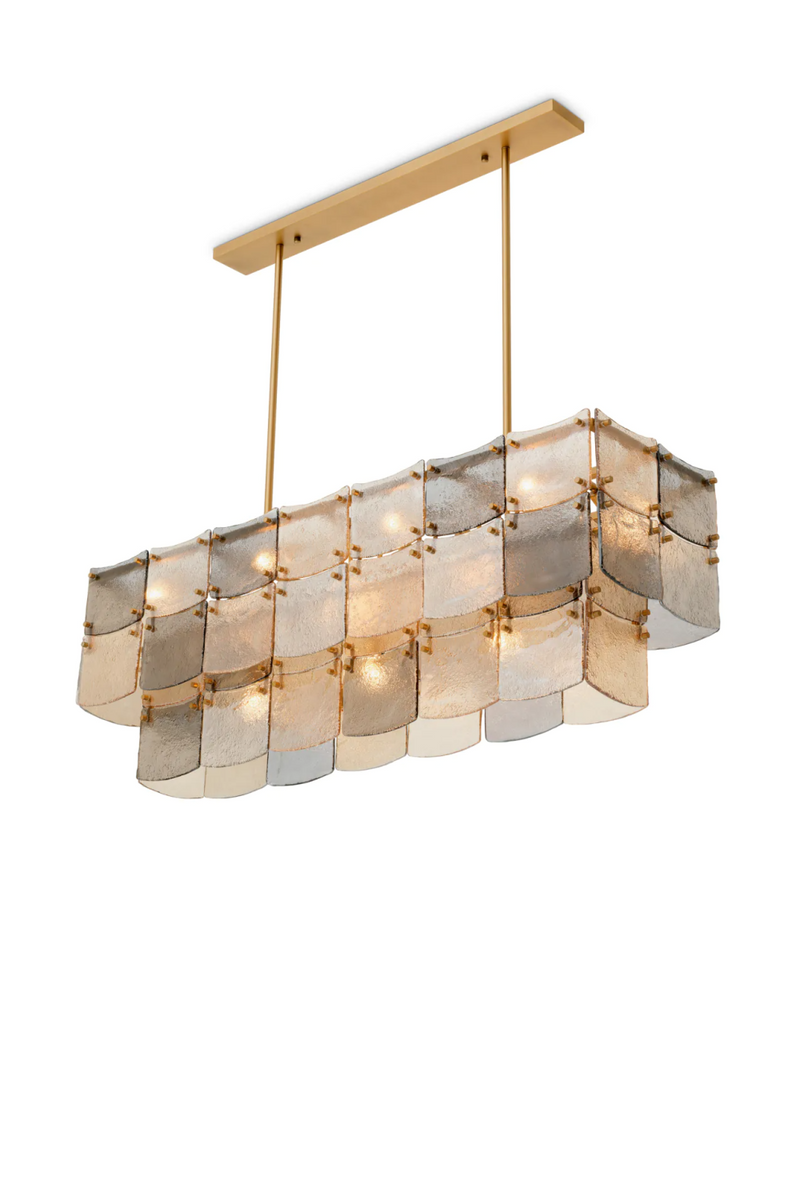 Chandelier rectangulaire en verre fait main | Eichholtz Laurent | OROA.fr