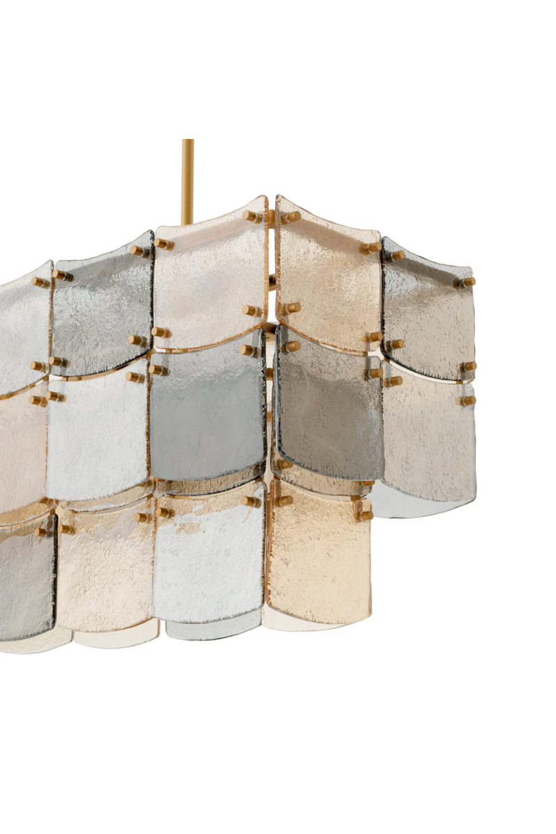 Chandelier rectangulaire en verre fait main | Eichholtz Laurent | OROA.fr