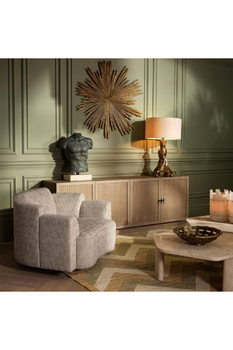 Fauteuil Pivotant Beige | Eichholtz Marbella | OROA.fr