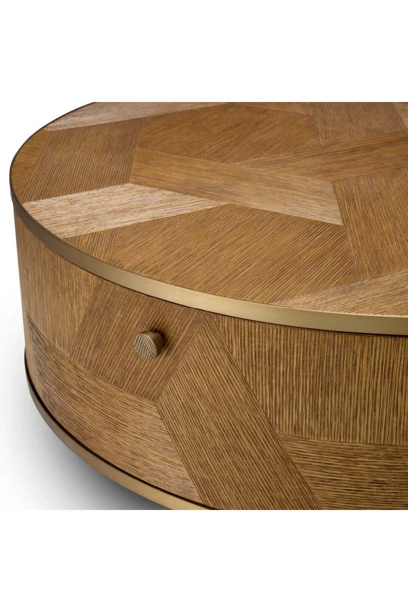 Table Basse 1 Tiroir en Chêne Sculpté | Eichholtz Velutto | OROA.fr